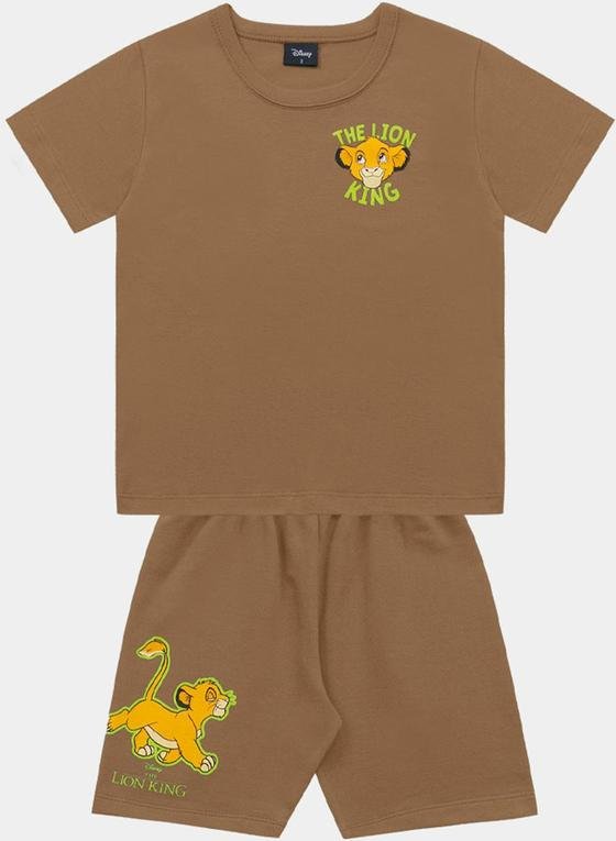 Imagem principal Conjunto Camiseta e Bermuda Rei Leao Marrom Fakini Kids Fakini Kids