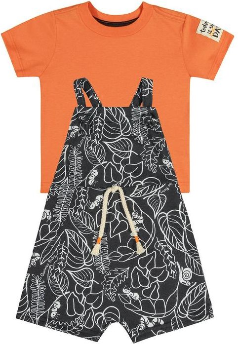 Imagem principal Conjunto Camiseta e Jardineira Bebê Laranja Quimby Quimby