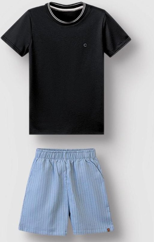 Imagem principal Conjunto com Algodão Pima Preto Carinhoso Carinhoso