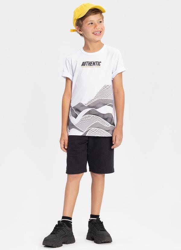 Imagem principal Conjunto com Bermuda e Camiseta Estampada Branco Alakazoo Alakazoo