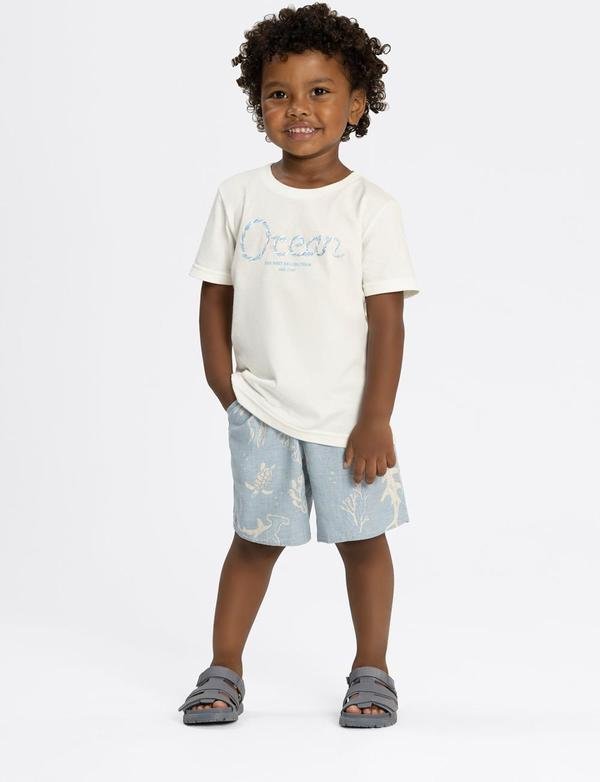 Imagem principal Conjunto com Bermuda Estampada e Camiseta Azul Alakazoo Alakazoo