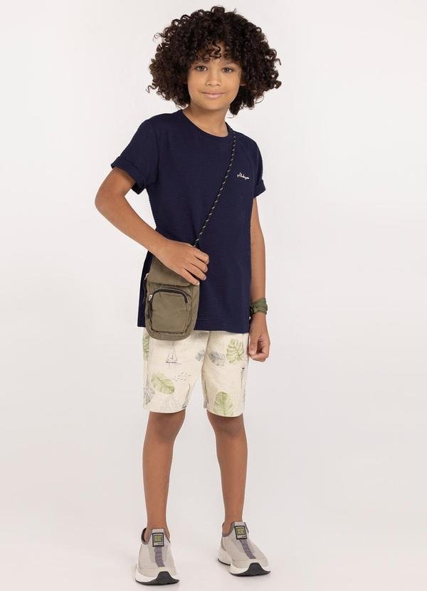 Imagem principal Conjunto com Camiseta e Bermuda Estampada Branco Alakazoo Alakazoo