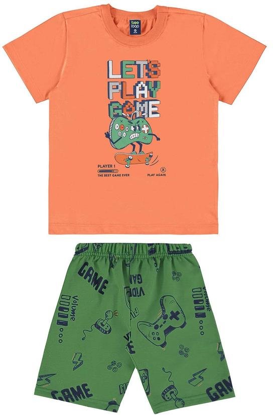 Imagem principal Conjunto com Camiseta e Bermuda Laranja Bee Loop Bee Loop