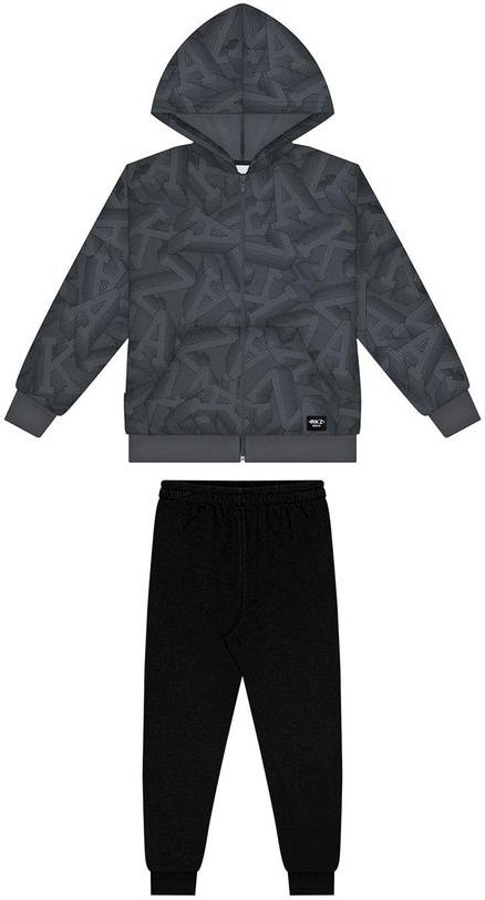 Imagem principal Conjunto com Jaqueta Estampada e Calça Cinza Alakazoo Alakazoo