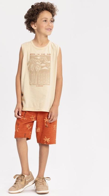 Imagem principal Conjunto com Regata e Bermuda Estampada Laranja Alakazoo Alakazoo