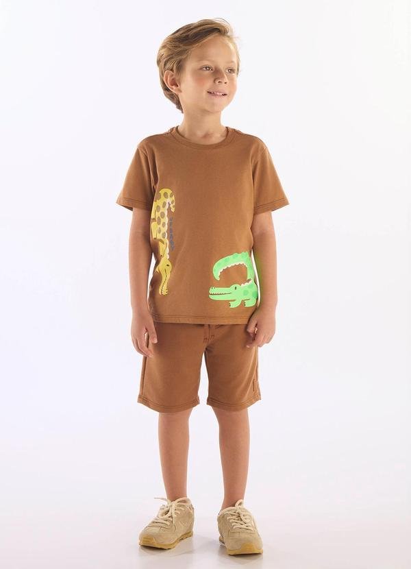 Imagem principal Conjunto Crocodilo Camiseta Bermuda Up Baby Marrom