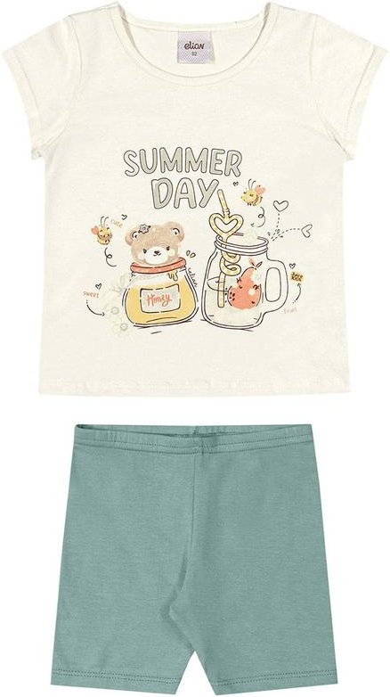 Imagem principal Conjunto Curto Infantil Menina Estampado Bege Elian Elian