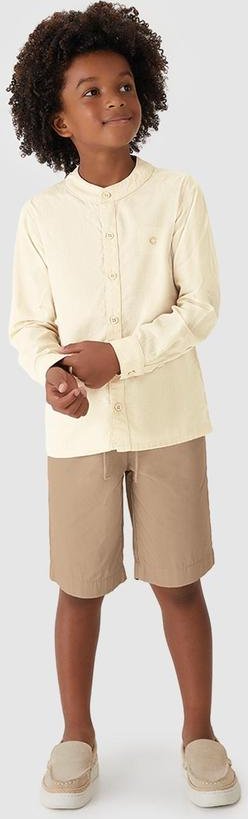 Imagem principal Conjunto de Camisa Bordada Menino Areia Carinhoso Carinhoso