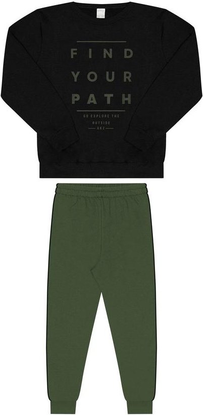 Imagem principal Conjunto de Moletom com Estampa em Relevo Preto Alakazoo Alakazoo