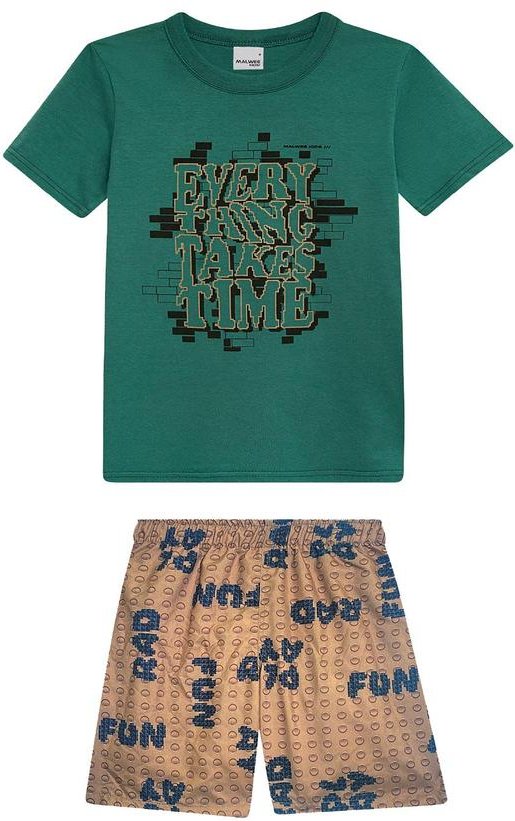 Imagem principal Conjunto Everything Takes Time Verde Malwee Kids Malwee Kids