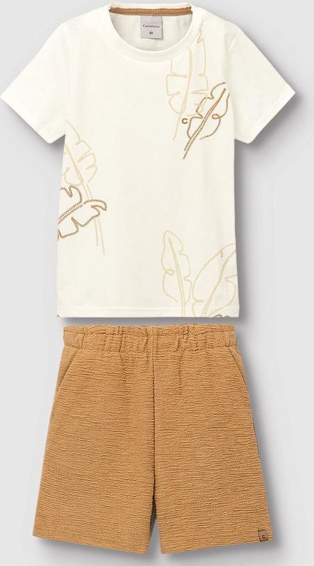 Imagem principal Conjunto Folhas de Bananeira Menino Off White Carinhoso Carinhoso