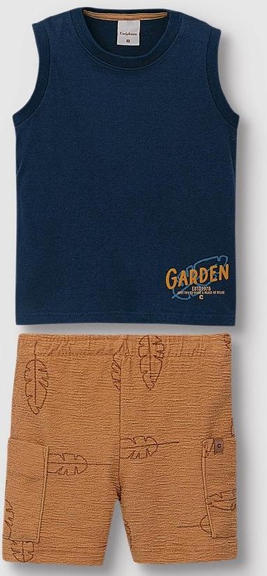 Imagem principal Conjunto Garden Texturizado Menino Azul Marinho Carinhoso Carinhoso