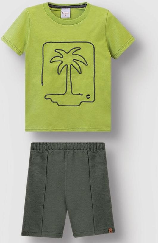 Imagem principal Conjunto Ilha Bordada Menino Verde Carinhoso Carinhoso