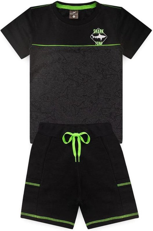 Imagem principal Conjunto Inf. Menino Shark Zone Kangulu Preto Rosa Azul Rosa Azul