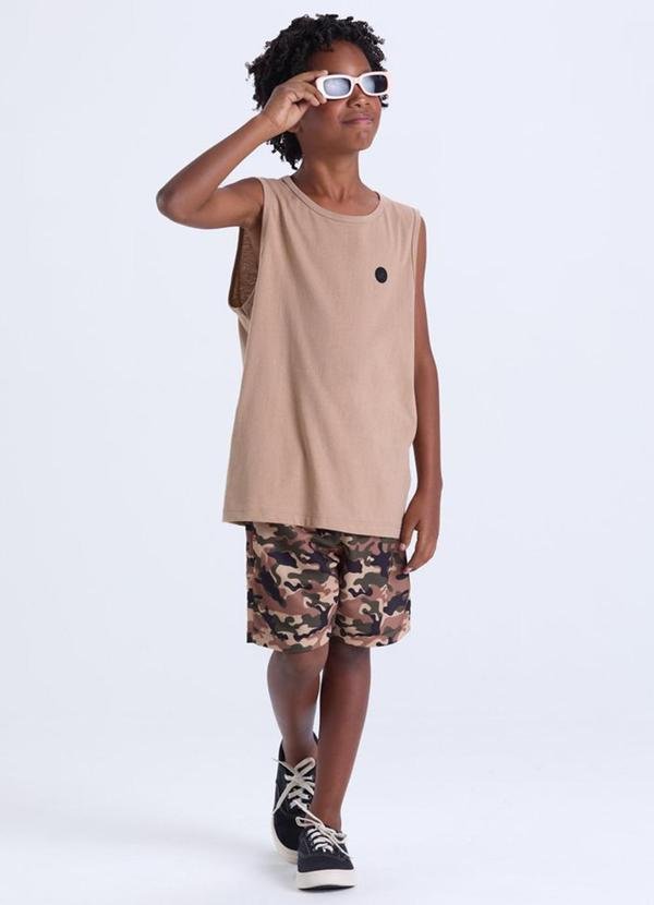 Imagem principal Conjunto Infantil Bermuda Camuflada Bege VIDA COSTEIRA VIDA COSTEIRA
