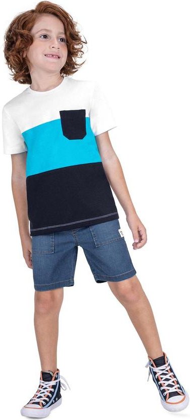 Imagem principal Conjunto Infantil Camiseta com Bermuda Branco Trick Nick Trick Nick