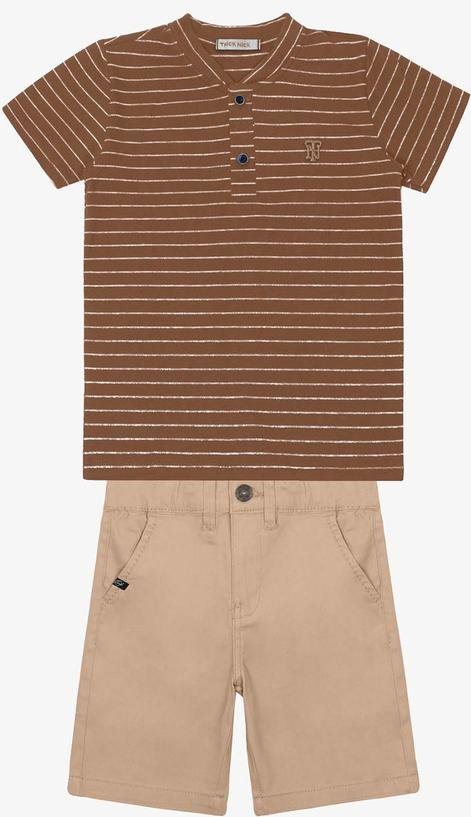 Imagem principal Conjunto Infantil Camiseta com Bermuda Marrom Trick Nick Trick Nick