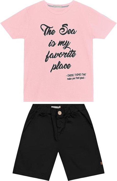 Imagem principal Conjunto Infantil Camiseta com Bermuda Rosa Trick Nick Trick Nick