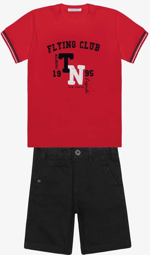 Imagem principal Conjunto Infantil Camiseta com Bermuda Vermelho Trick Nick Trick Nick