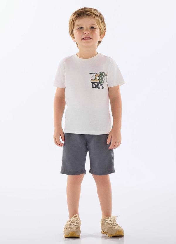 Conjunto Infantil Camiseta e Bermuda Bege