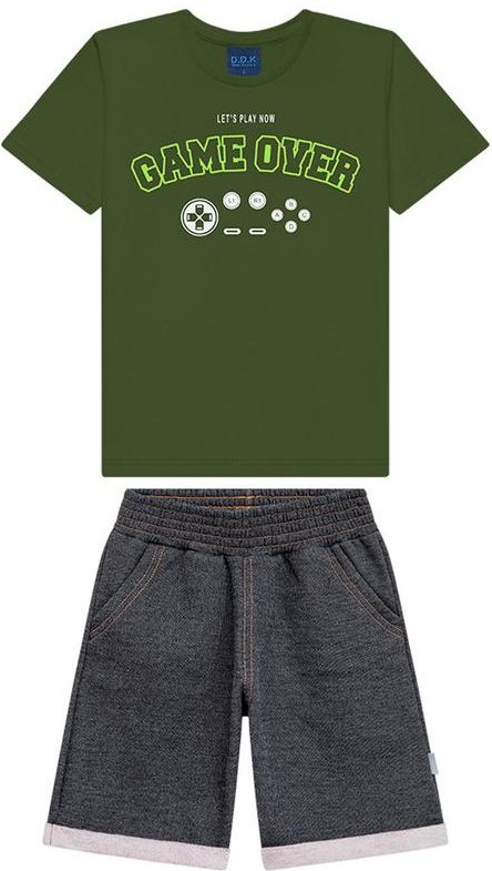 Imagem principal Conjunto Infantil Camiseta e Bermuda Verde Ddk Ddk