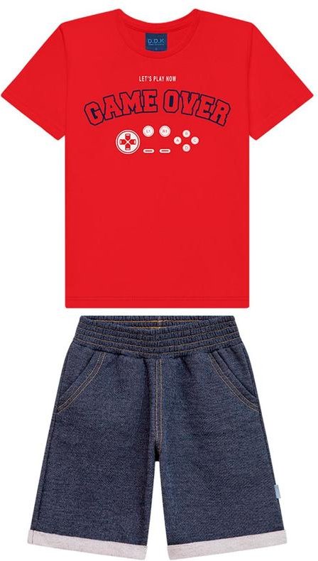 Imagem principal Conjunto Infantil Camiseta e Bermuda Vermelha Ddk Ddk