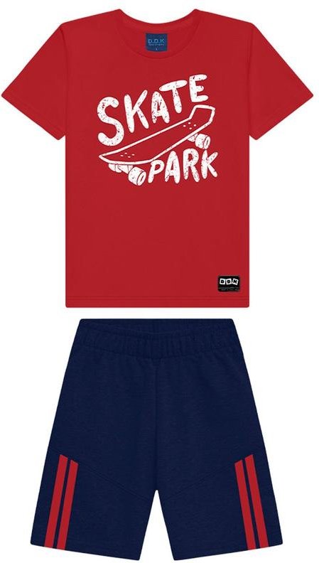 Imagem principal Conjunto Infantil Camiseta e Bermuda Vermelho Ddk Ddk