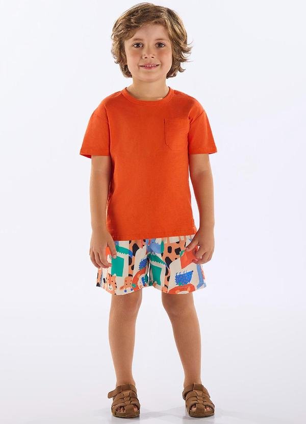 Conjunto Infantil Camiseta e Short Laranja