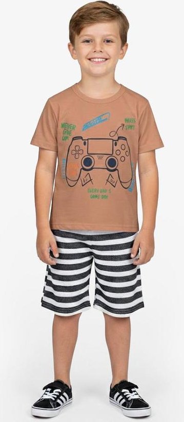 Imagem principal Conjunto Infantil Curto Verão Menino Marrom Select Select