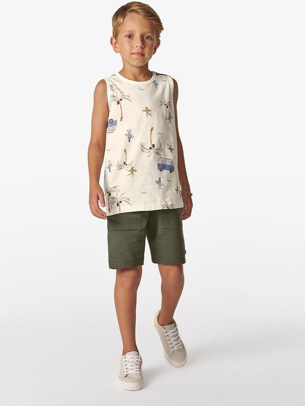 Imagem principal Conjunto Infantil Machão e Bermuda Bege Trick Nick Trick Nick