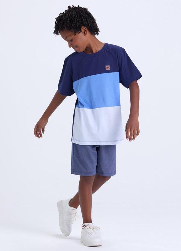 Imagem principal Conjunto Infantil Masculino Faixas Color Azul VIDA COSTEIRA VIDA COSTEIRA