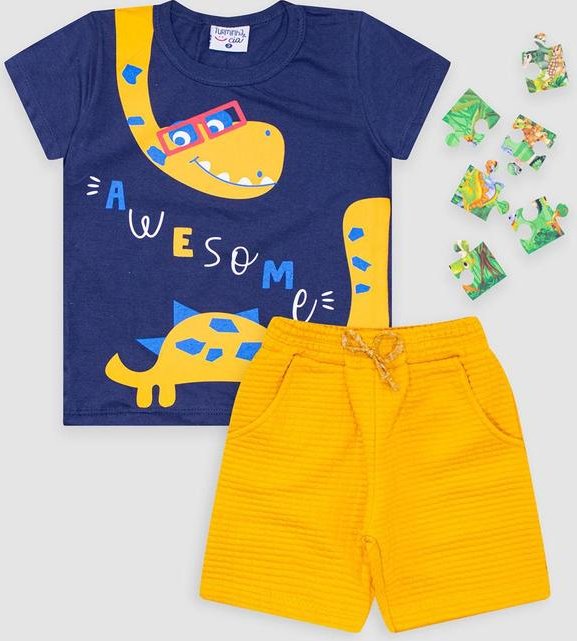 Imagem principal Conjunto Infantil Meia Malha/Gorgurim Azul Turminha Turminha