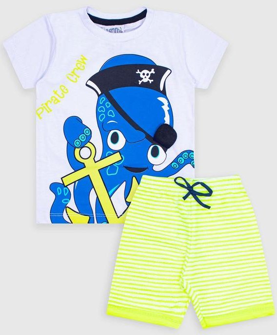 Imagem principal Conjunto Infantil Meia Malha Polvo Branco Turminha Turminha