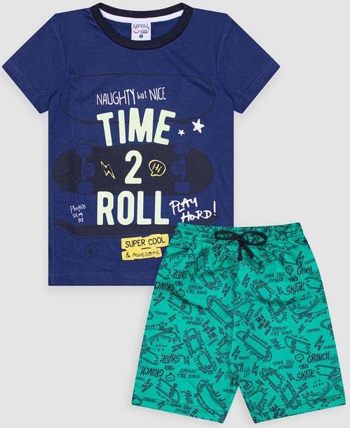 Imagem principal Conjunto Infantil Meia Malha/Tactel Azul Turminha Turminha