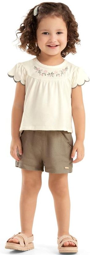 Imagem principal Conjunto Infantil Menina Bordado Flores Branco Colorittá Colorittá