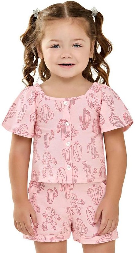 Imagem principal Conjunto Infantil Menina Cactos Rosa Elian Elian