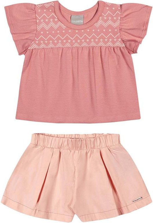 Conjunto Infantil Menina Curto Rosa