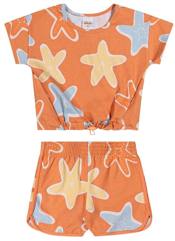 Imagem principal Conjunto Infantil Menina Estrela-Do-Mar Laranja Elian Elian