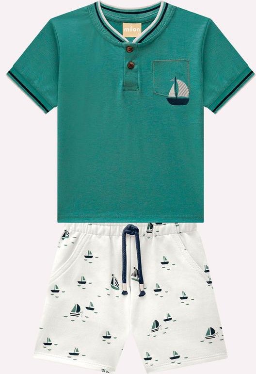Imagem principal Conjunto Infantil Menino Barquinho Verde Milon Milon