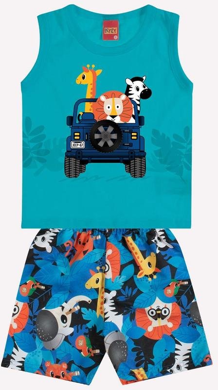 Imagem principal Conjunto Infantil Menino Bichinhos Azul Kyly Kyly