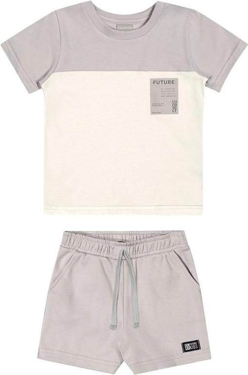 Conjunto Infantil Menino Bicolor Moletom Cinza