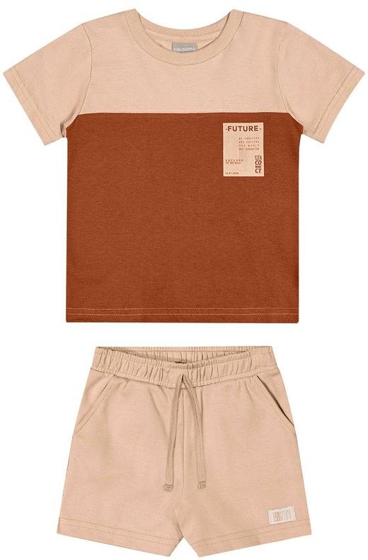 Conjunto Infantil Menino Bicolor Moletom Marrom