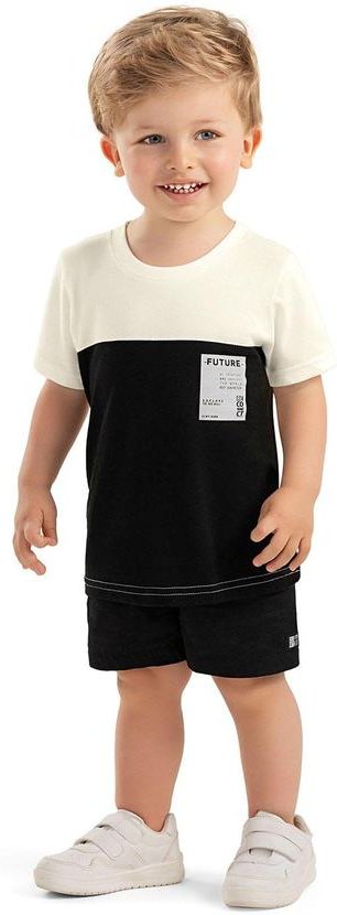 Conjunto Infantil Menino Bicolor Moletom Preto