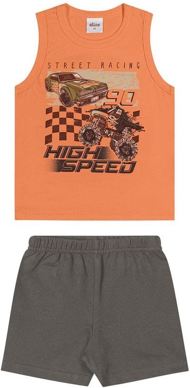 Imagem principal Conjunto Infantil Menino com Estampa Laranja Elian Elian