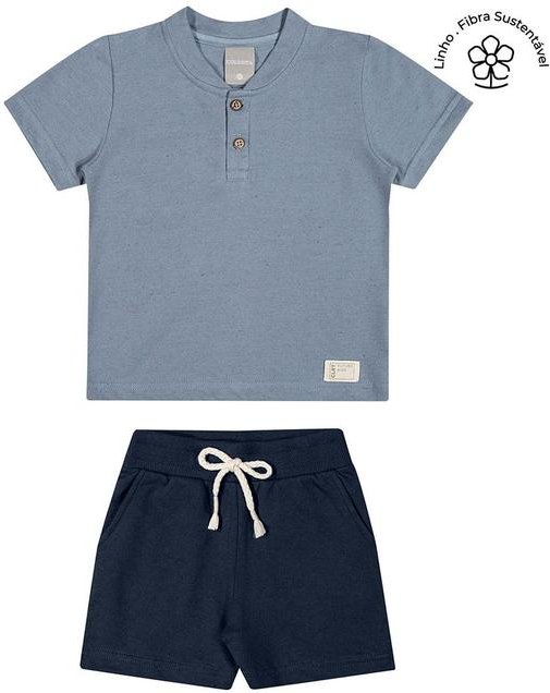 Imagem principal Conjunto Infantil Menino Curto Botões Azul Colorittá Colorittá