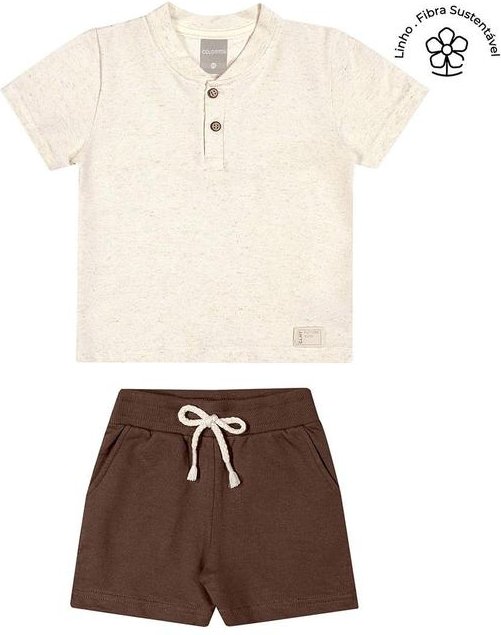 Imagem principal Conjunto Infantil Menino Curto Botões Bege Colorittá Colorittá