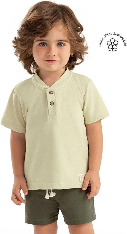 Imagem principal Conjunto Infantil Menino Curto Botões Verde Colorittá Colorittá