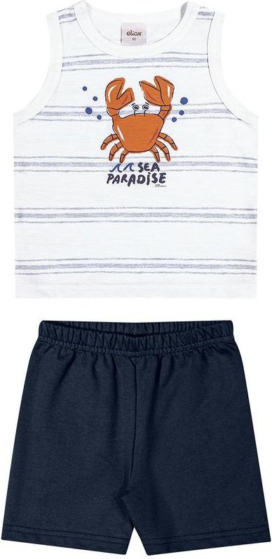 Imagem principal Conjunto Infantil Menino Curto Caranguejo Branco Elian Elian