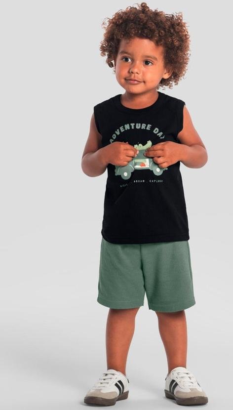 Conjunto Infantil Menino de Leãozinho Preto