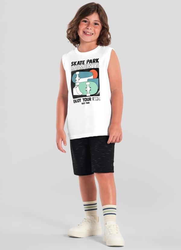 Conjunto Infantil Menino de Skate em Gel Branco